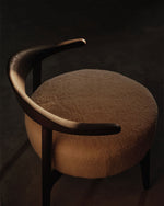 Brown chair with a dark background