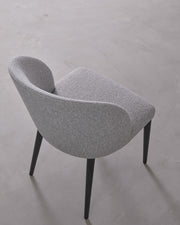 Modern Pewter Grey Dining Chair with Solid Wood Legs