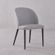 Modern Pewter Grey Dining Chair with Solid Wood Legs