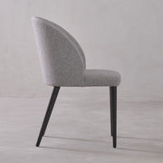 Modern Pewter Grey Dining Chair with Solid Wood Legs