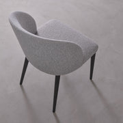 Modern Pewter Grey Dining Chair with Solid Wood Legs