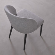 Modern Pewter Grey Dining Chair with Solid Wood Legs