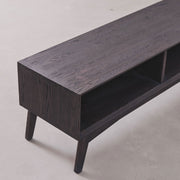 Black Solid Wood TV Cabinet
