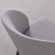 Modern Pewter Grey Dining Chair with Solid Wood Legs