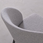 Modern Pewter Grey Dining Chair with Solid Wood Legs