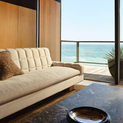 Sleek upholstered sofa