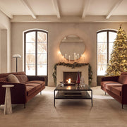 Tufted Russet Velvet Sofa