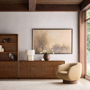 Kessler Leather Swivel Accent Chair