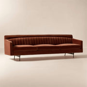 Tufted Russet Velvet Sofa