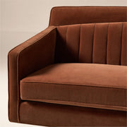 Tufted Russet Velvet Sofa