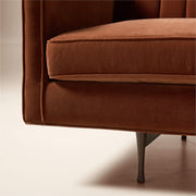 Tufted Russet Velvet Sofa