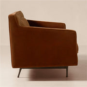 Tufted Russet Velvet Sofa