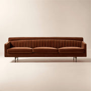 Tufted Russet Velvet Sofa