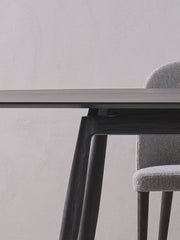 Modern Wooden Dining Table – Rectangular with Rounded Corners and Sculpted Base