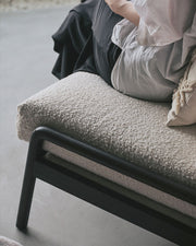 Modern Solid Wood Single Sofa with Cushion